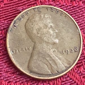 Vintage 1936 NO MINT Wheat One Cent